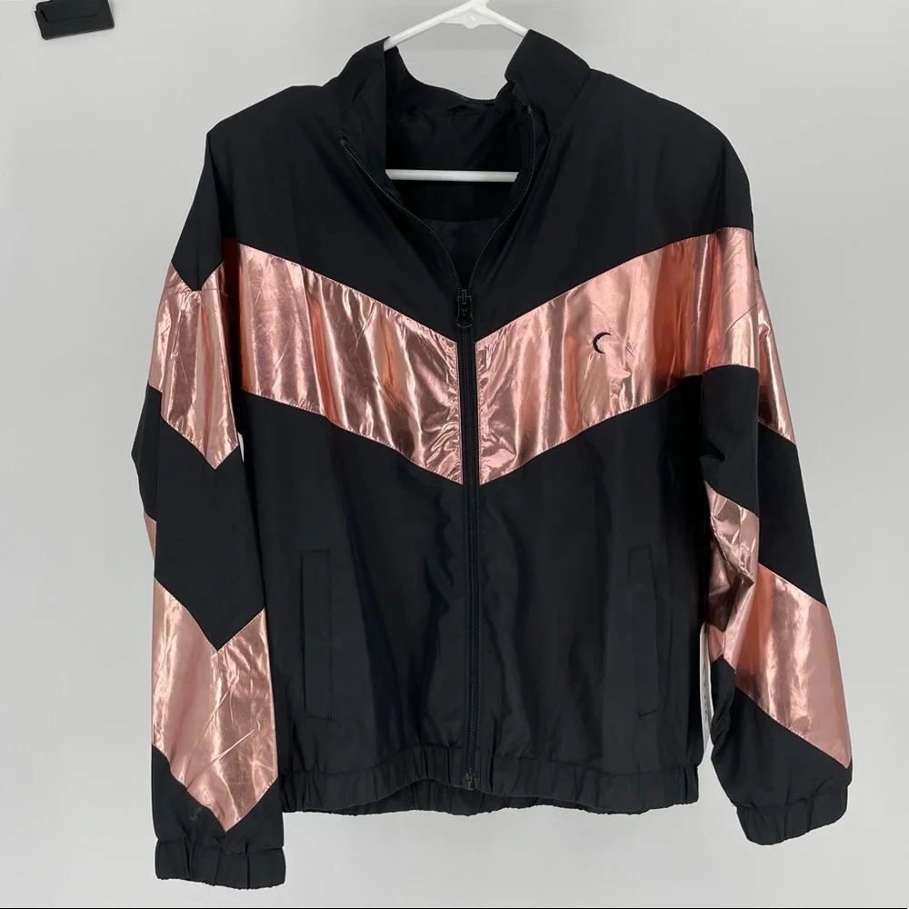 ZYIA ACTIVE NWT PINK SHINE BLOCK ZIP DOWN JACKET EXTRA SMALL BLACK - Picture 5 of 13